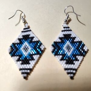 Handmade beaded Western style earrings